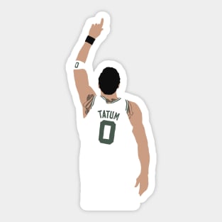 Jayson Tatum Pointing Up (White) Sticker